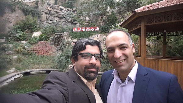 محمدرضا شعبانعلی و محسن امین در دفتر روزنامه همشهری